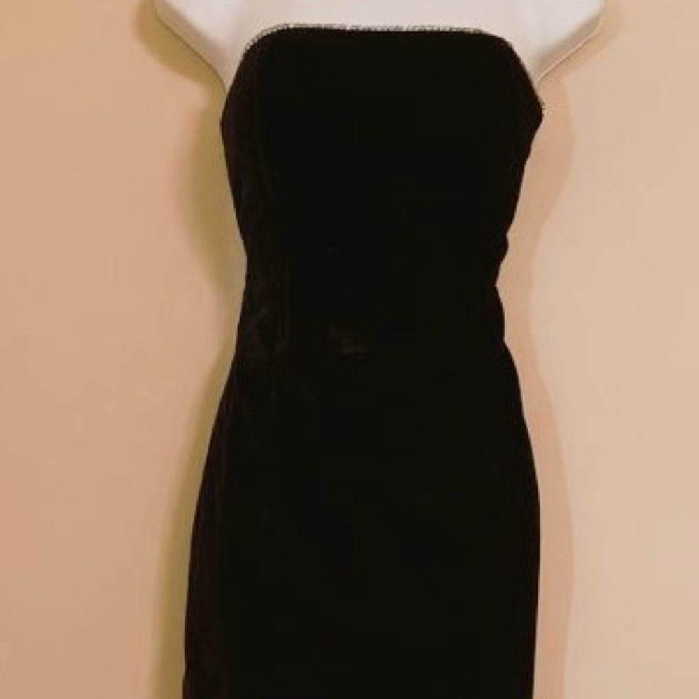 JESSICA MCCLINTOCK deep purple velvet strapless pencil prom DRESS size 7